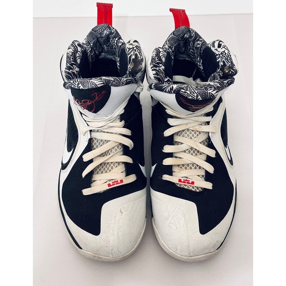 Nike LeBron 9 Basketball Shoes Men's Size 12 Black White Red 469764 101 - Picture 14 of 16